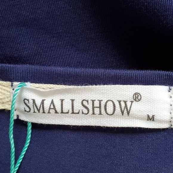 SMALLSHOW Navy Long Sleeve Knit Maternity Nursing Top NEW NWT Size M - Picture 8 of 13